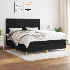 vidaXL fekete szövet rugós ágy matraccal 180 x 200 cm ágy és ágykellék