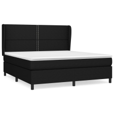 vidaXL fekete szövet rugós ágy matraccal 180 x 200 cm (3127903) ágy és ágykellék