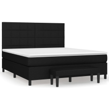 vidaXL fekete szövet rugós ágy matraccal 180 x 200 cm (3136615) ágy és ágykellék