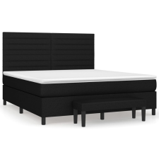 vidaXL fekete szövet rugós ágy matraccal 180 x 200 cm (3136695) ágy és ágykellék
