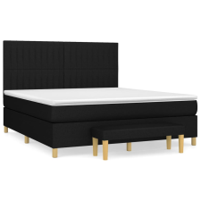 vidaXL fekete szövet rugós ágy matraccal 180 x 200 cm (3137335) ágy és ágykellék