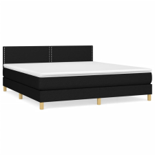 vidaXL fekete szövet rugós ágy matraccal 180 x 200 cm (3140555) ágy és ágykellék