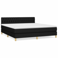 vidaXL fekete szövet rugós ágy matraccal 180 x 200 cm (3140875) ágy és ágykellék