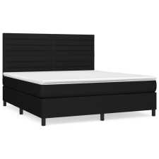 vidaXL fekete szövet rugós ágy matraccal 180 x 200 cm (3141875) ágy és ágykellék