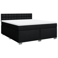 vidaXL fekete szövet rugós ágy matraccal 180 x 200 cm (3285983) ágy és ágykellék