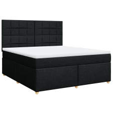 vidaXL fekete szövet rugós ágy matraccal 180 x 200 cm (3291361) ágy és ágykellék