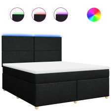 vidaXL fekete szövet rugós ágy matraccal 180 x 200 cm (3293654) ágy és ágykellék