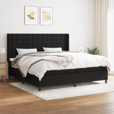 vidaXL fekete szövet rugós ágy matraccal 200 x 200 cm ágy és ágykellék