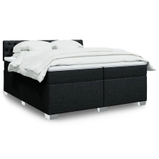 vidaXL fekete szövet rugós ágy matraccal 200 x 200 cm ágy és ágykellék