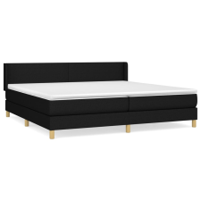 vidaXL fekete szövet rugós ágy matraccal 200 x 200 cm (3130139) ágy és ágykellék