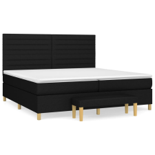 vidaXL fekete szövet rugós ágy matraccal 200 x 200 cm (3137263) ágy és ágykellék