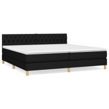 vidaXL fekete szövet rugós ágy matraccal 200 x 200 cm (3140883) ágy és ágykellék