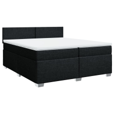vidaXL fekete szövet rugós ágy matraccal 200 x 200 cm (3285990) ágy és ágykellék