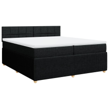 vidaXL fekete szövet rugós ágy matraccal 200 x 200 cm (3287565) ágy és ágykellék