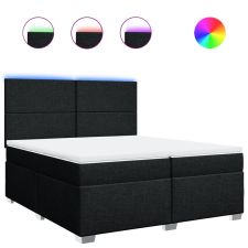 vidaXL fekete szövet rugós ágy matraccal 200 x 200 cm (3292890) ágy és ágykellék