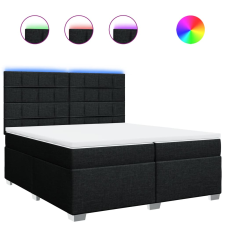 vidaXL fekete szövet rugós ágy matraccal 200 x 200 cm (3292897) ágy és ágykellék