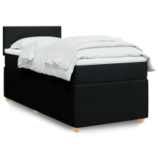 vidaXL fekete szövet rugós ágy matraccal 80 x 200 cm ágy és ágykellék