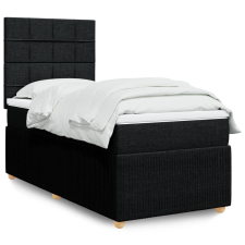 vidaXL fekete szövet rugós ágy matraccal 80 x 200 cm ágy és ágykellék
