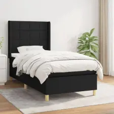 vidaXL fekete szövet rugós ágy matraccal 80 x 200 cm ágy és ágykellék