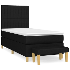 vidaXL fekete szövet rugós ágy matraccal 80 x 200 cm (3137271) ágy és ágykellék