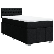 vidaXL fekete szövet rugós ágy matraccal 80 x 200 cm (3286904) ágy és ágykellék