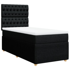 vidaXL fekete szövet rugós ágy matraccal 80 x 200 cm (3291892) ágy és ágykellék