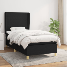vidaXL fekete szövet rugós ágy matraccal 90x190 cm ágy és ágykellék