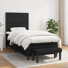 vidaXL fekete szövet rugós ágy matraccal 90x190 cm ágy és ágykellék