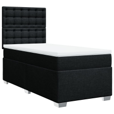 vidaXL fekete szövet rugós ágy matraccal 90x190 cm ágy és ágykellék