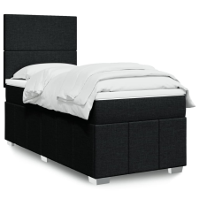 vidaXL fekete szövet rugós ágy matraccal 90x190 cm ágy és ágykellék