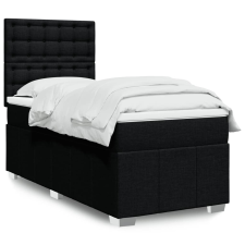 vidaXL fekete szövet rugós ágy matraccal 90x190 cm ágy és ágykellék