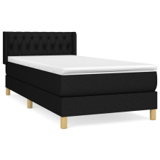vidaXL fekete szövet rugós ágy matraccal 90x190 cm (3130475) ágy és ágykellék