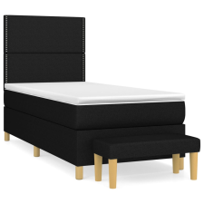 vidaXL fekete szövet rugós ágy matraccal 90x190 cm (3137039) ágy és ágykellék