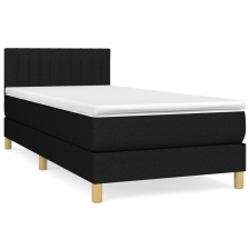 vidaXL fekete szövet rugós ágy matraccal 90x190 cm (3140739) ágy és ágykellék