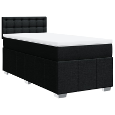 vidaXL fekete szövet rugós ágy matraccal 90x190 cm (3286939) ágy és ágykellék