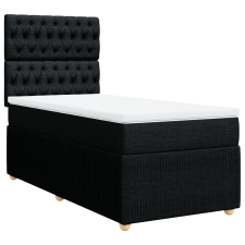 vidaXL fekete szövet rugós ágy matraccal 90x190 cm (3291920) ágy és ágykellék