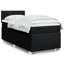 vidaXL fekete szövet rugós ágy matraccal 90x200 cm ágy és ágykellék