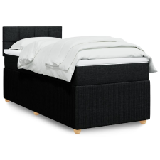 vidaXL fekete szövet rugós ágy matraccal 90x200 cm ágy és ágykellék