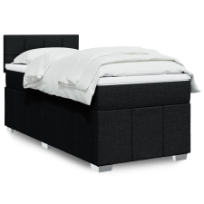 vidaXL fekete szövet rugós ágy matraccal 90x200 cm ágy és ágykellék