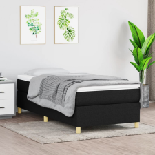vidaXL fekete szövet rugós ágy matraccal 90x200 cm ágy és ágykellék