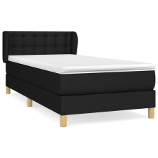 vidaXL fekete szövet rugós ágy matraccal 90x200 cm (3127095) ágy és ágykellék