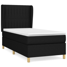vidaXL fekete szövet rugós ágy matraccal 90x200 cm (3128655) ágy és ágykellék