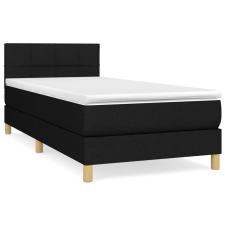 vidaXL fekete szövet rugós ágy matraccal 90x200 cm (3140587) ágy és ágykellék
