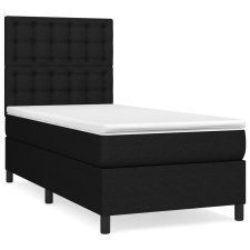vidaXL fekete szövet rugós ágy matraccal 90x200 cm (3142067) ágy és ágykellék
