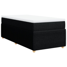 vidaXL fekete szövet rugós ágy matraccal 90x200 cm (3285541) ágy és ágykellék