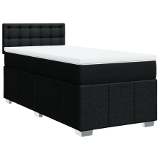 vidaXL fekete szövet rugós ágy matraccal 90x200 cm (3286967) ágy és ágykellék