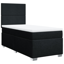 vidaXL fekete szövet rugós ágy matraccal 90x200 cm (3290366) ágy és ágykellék