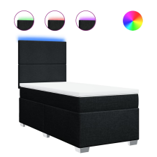 vidaXL fekete szövet rugós ágy matraccal 90x200 cm (3292666) ágy és ágykellék