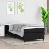 vidaXL Fekete szövet rugós ágykeret 90x190 cm