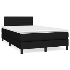 vidaXL fekete szövet rugós és LED-es ágy matraccal 120x190 cm ágy és ágykellék